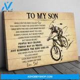 Gift For Son From Dad, Mountain Bike Son Gift, On This Ride Bicycle Rider Canvas