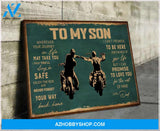 Gift For Son From Dad To My Son Enjoy The Ride Biker Canvas