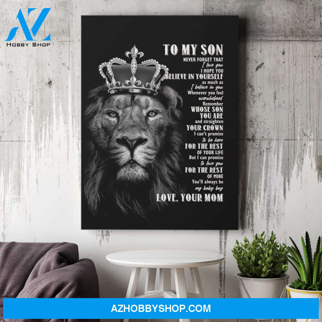 From Mom to My Son Lion Poster Canvas Wall Decor Visual Art