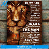 Gift For Dad From Son To My Dad I Learned From You Vertical Canvas