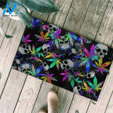 Q12 Full Color Leaves Skull Doormat SK-DM-0Q12
