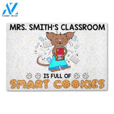 Personalized Back To School Ideas Teacher Full of smart cookies Custom Classroom Doormat