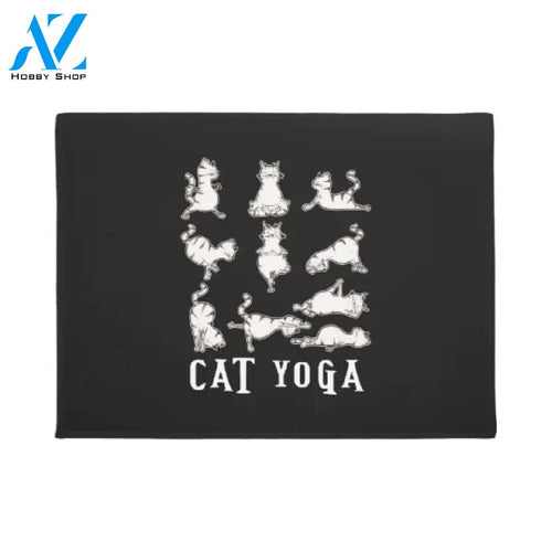 Fun Cat Yoga Gift, Cute Family Gift, Doormat Welcome Mat House Warming Gift Home Decor Gift for Cat Lovers Funny Doormat Gift Idea