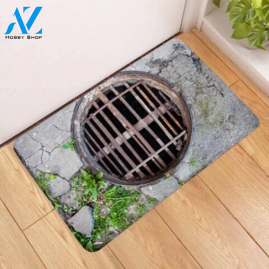 Funny 3D Manhole Traps Door Indoor And Outdoor Doormat Gift For Friend Family Decor Warm House Gift Welcome Mat 1
