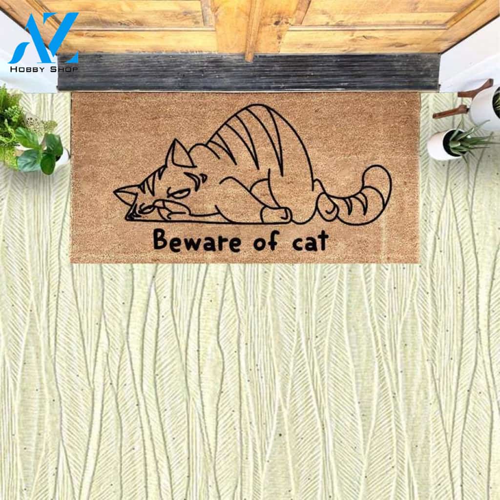 Funny Cat - Beware Of Cats Doormat Welcome Mat House Warming Gift Home Decor Gift for Cat Lovers Funny Doormat Gift Idea