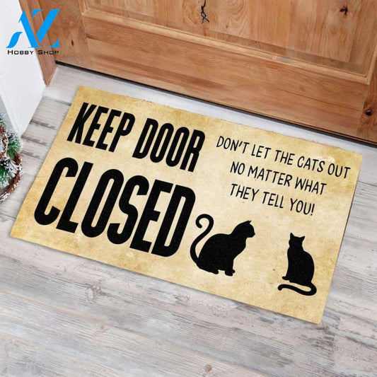 Funny Cat Doormat, Keep Door Closed, Freeship, Mat Doormat,Rug,Area Rugs,Vintage Doormat,Welcome Doormat,Welcome Rugs,Doormat Outdoor