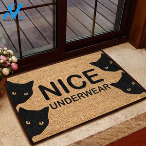 Funny Cat Doormat Nice Underwear | Welcome Mat | House Warming Gift | Christmas Gift Decor