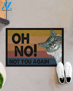 Funny Cat Oh No Not You Again Doormat, Cat House Doormat, Cat Lovers Gift, Personalized Welcome Home Doormat, Closing Gift, New Home