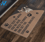 Funny Chihuahua Doormat Just Text Us When You’re Here | Welcome Mat | House Warming Gift