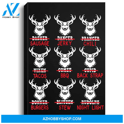 Funny Christmas Deer Bow Hunting Santa Men Women Hunter Gift Portrait Canvas