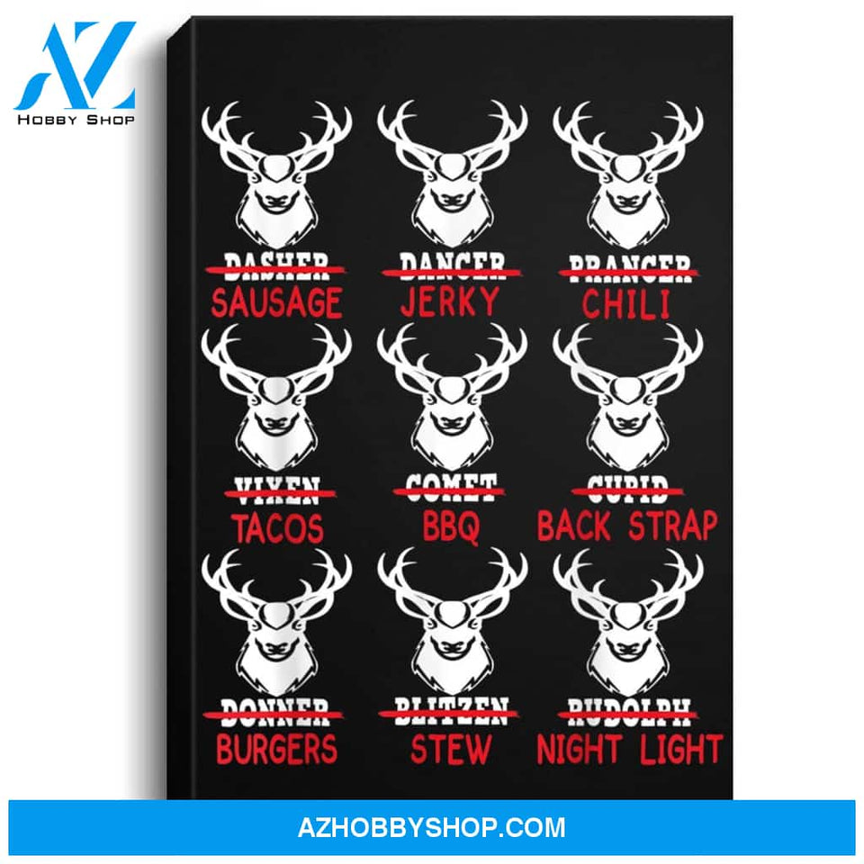 Funny Christmas Deer Bow Hunting Santa Men Women Hunter Gift Portrait Canvas