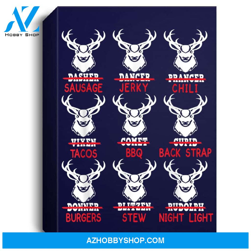 Funny Christmas Deer Bow Hunting Santa Men Women Hunter Gift Portrait Canvas