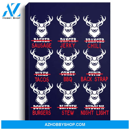 Funny Christmas Deer Bow Hunting Santa Men Women Hunter Gift Portrait Canvas