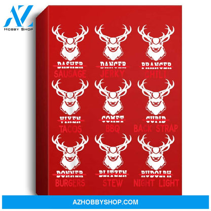 Funny Christmas Deer Bow Hunting Santa Men Women Hunter Gift Portrait Canvas