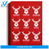Funny Christmas Deer Bow Hunting Santa Men Women Hunter Gift Portrait Canvas