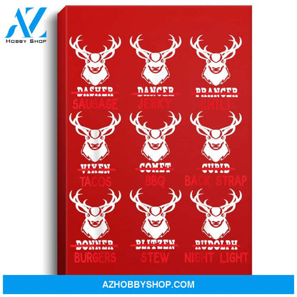Funny Christmas Deer Bow Hunting Santa Men Women Hunter Gift Portrait Canvas