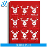 Funny Christmas Deer Bow Hunting Santa Men Women Hunter Gift Portrait Canvas