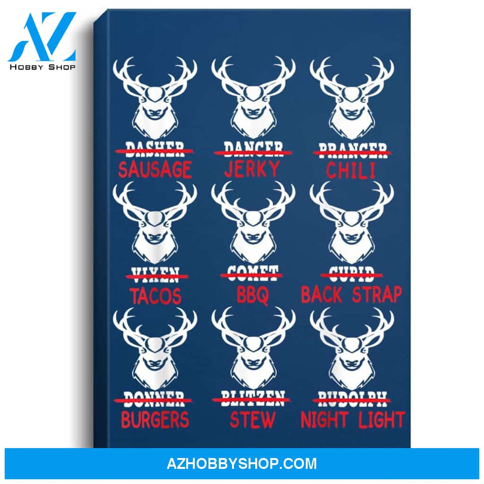 Funny Christmas Deer Bow Hunting Santa Men Women Hunter Gift Portrait Canvas