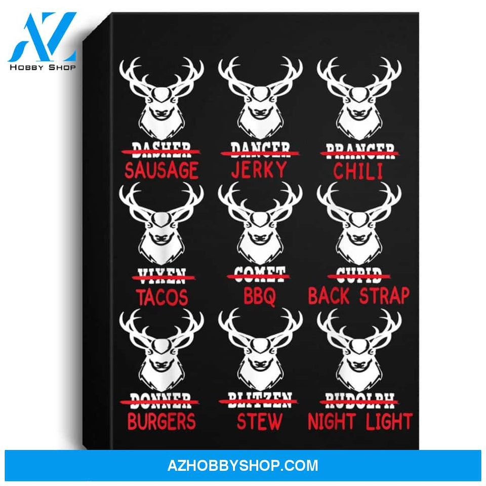 Funny Christmas Deer Bow Hunting Santa Men Women Hunter Gift Portrait Canvas