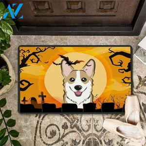 Funny Corgi Halloween Welcome Doormat Pet Lover Doormat Welcome Mat Housewarming Gift Home Decor Funny Doormat Gift for Dog Lovers