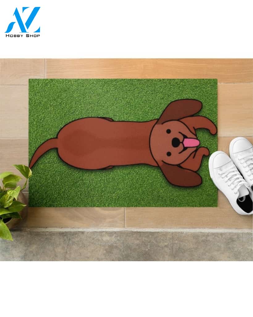 Funny Dachshund Dog DoorMat | Felt And Rubber | 40x60 cm | 45x75 cm | 60x90 cm | Colorful | DO1632