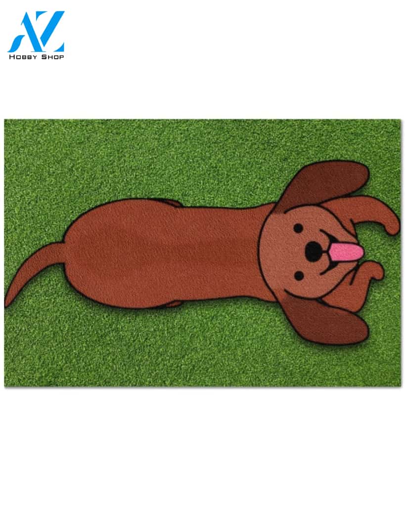 Funny Dachshund Dog DoorMat | Felt And Rubber | 40x60 cm | 45x75 cm | 60x90 cm | Colorful | DO1632