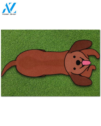 Funny Dachshund Dog DoorMat | Felt And Rubber | 40x60 cm | 45x75 cm | 60x90 cm | Colorful | DO1632