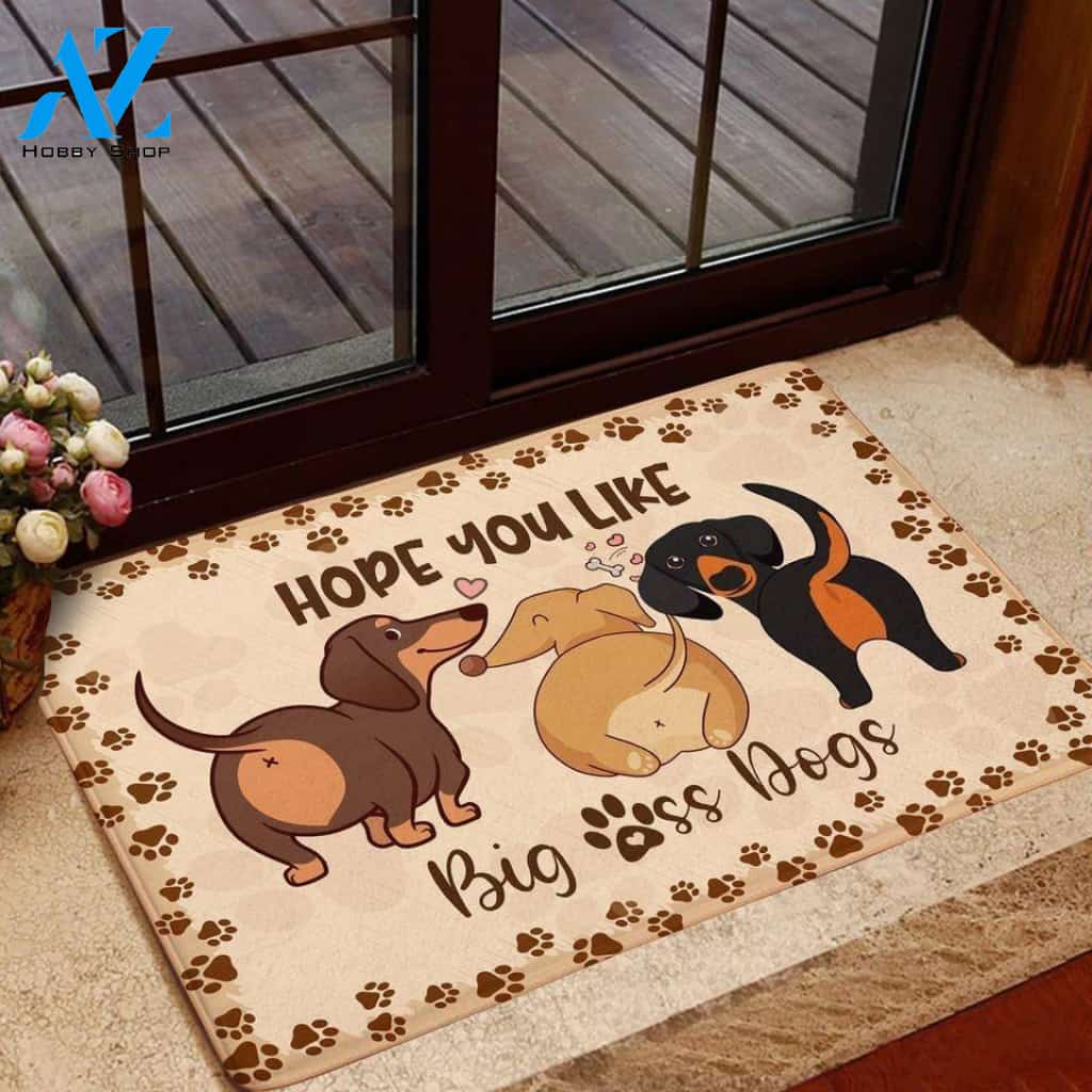 Funny Dachshund Hope You Like Dog DoorMat | Felt And Rubber | 40x60 cm | 45x75 cm | 60x90 cm | Colorful | DO1623