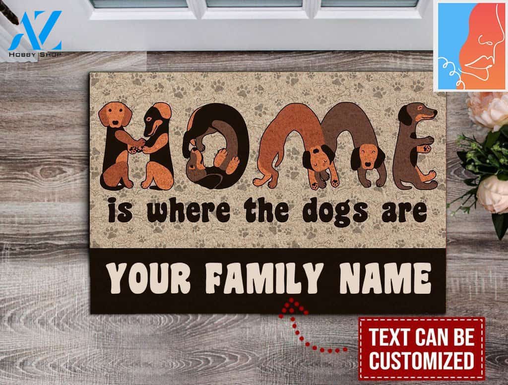 Funny Dachshunds Dance in My Home Doormat 1 | Welcome Mat | House Warming Gift