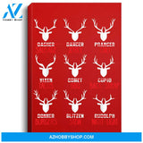 Funny Deer Design - Hunters All Of Santas Reindeer Design Portrait Canvas