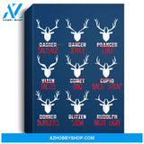 Funny Deer Design - Hunters All Of Santas Reindeer Design Portrait Canvas