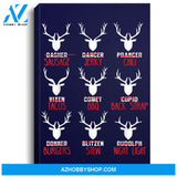 Funny Deer Design - Hunters All Of Santas Reindeer Design Portrait Canvas