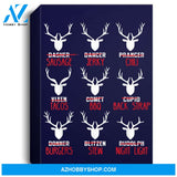 Funny Deer Design - Hunters All Of Santas Reindeer Design Portrait Canvas