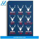 Funny Deer Design - Hunters All Of Santas Reindeer Design Portrait Canvas