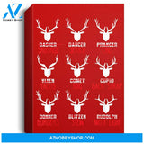 Funny Deer Design - Hunters All Of Santas Reindeer Design Portrait Canvas