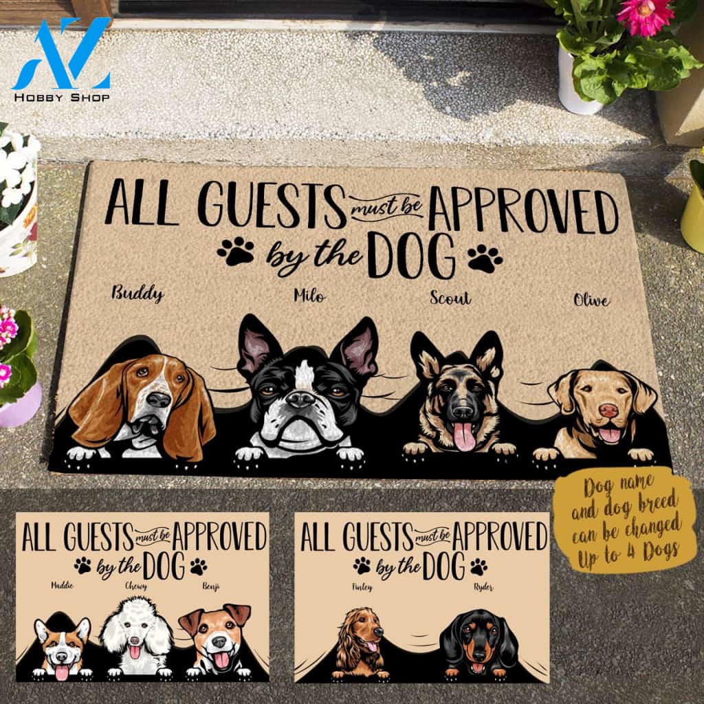 Funny Dog and Naive Cat, All Guest Must Be Approved By The Dogs And Cats Personalized Doormat