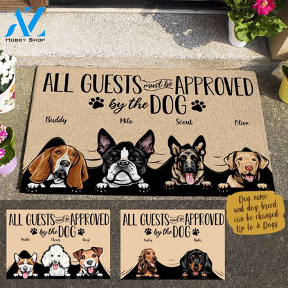 Funny Dog and Naive Cat, All Guest Must Be Approved By The Dogs And Cats Personalized Doormat