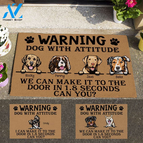 Funny Dog, Dog With Attitude Personalized Doormat