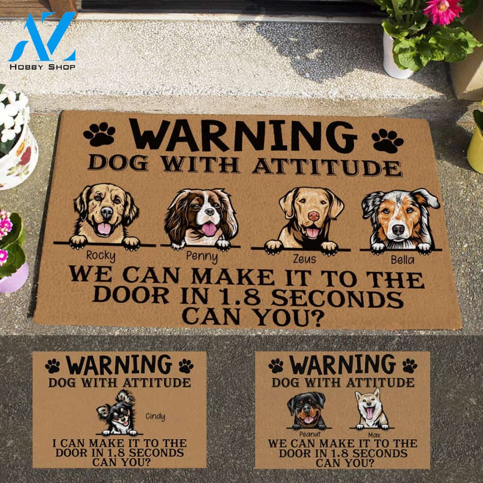 Funny Dog, Dog With Attitude Personalized Doormat