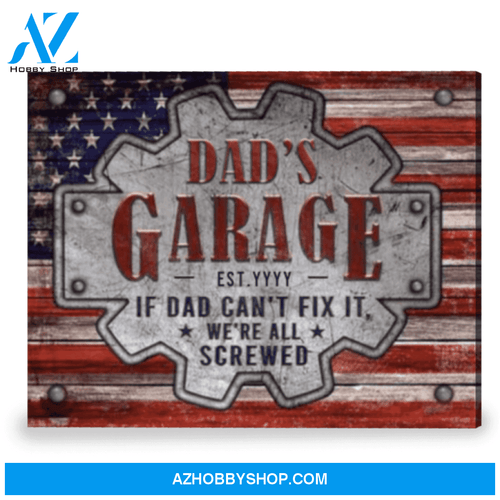 Funny Father's Day Gift Personalized Garage Sign For Dad Canvas Print