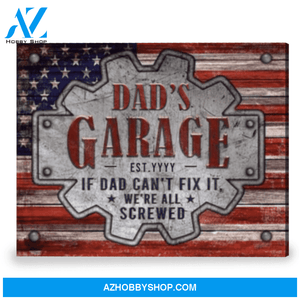 Funny Father's Day Gift Personalized Garage Sign For Dad Canvas Print