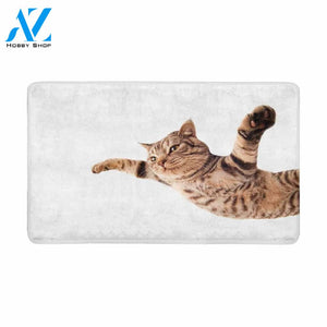 Funny Flying Cat Doormat Welcome Mat House Warming Gift Home Decor Gift for Cat Lovers Funny Doormat Gift Idea