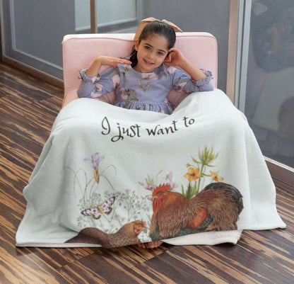 Funny Gifts, Cochin Chicken, Cottage Decor, Nature, Blanket