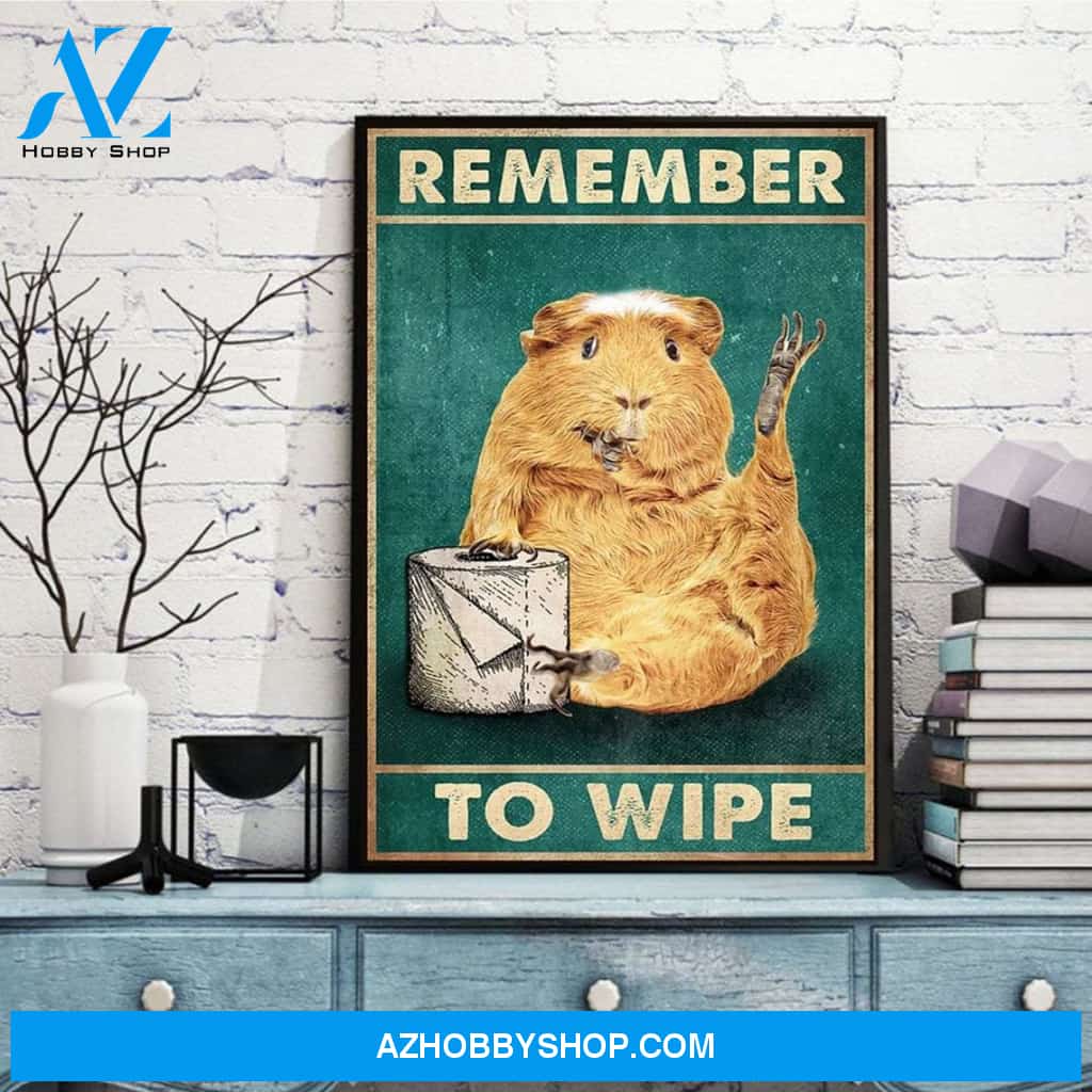 Funny Hamster Poster, Remember to Wipe Vintage Canvas And Poster, Wall Decor Visual Art
