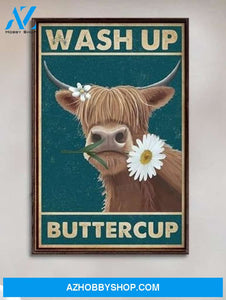 Funny Highland Cattle Wash Up Buttercup Canvas And Poster, Wall Decor Visual Art