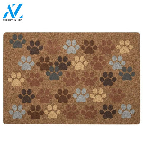Funny Pet Lover Gift - Pet Paw Print Heart Doormat Welcome Mat House Warming Gift Home Decor Gift for Dog Lovers Funny Doormat Gift Idea
