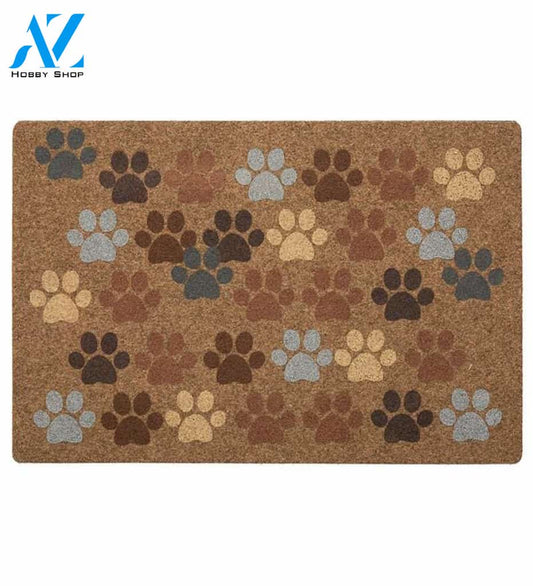 Funny Pet Lover Gift - Pet Paw Print Heart Doormat Welcome Mat House Warming Gift Home Decor Gift for Dog Lovers Funny Doormat Gift Idea