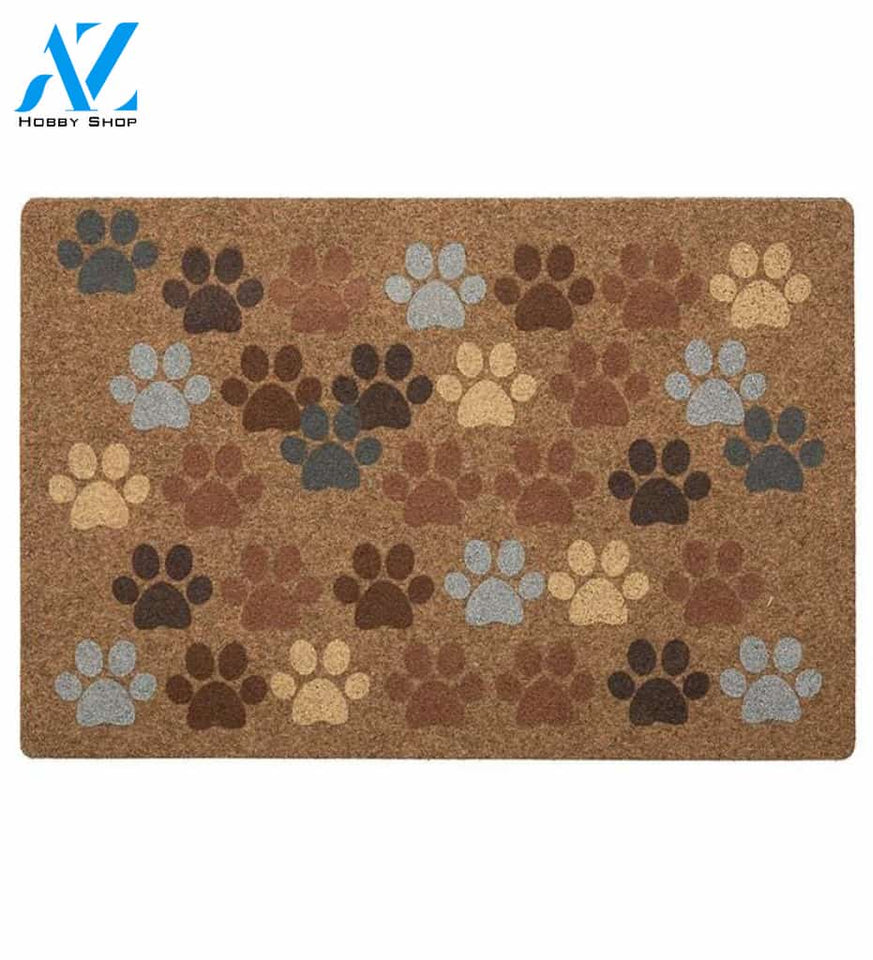 Funny Pet Lover Gift - Pet Paw Print Heart Doormat Welcome Mat House Warming Gift Home Decor Gift for Dog Lovers Funny Doormat Gift Idea