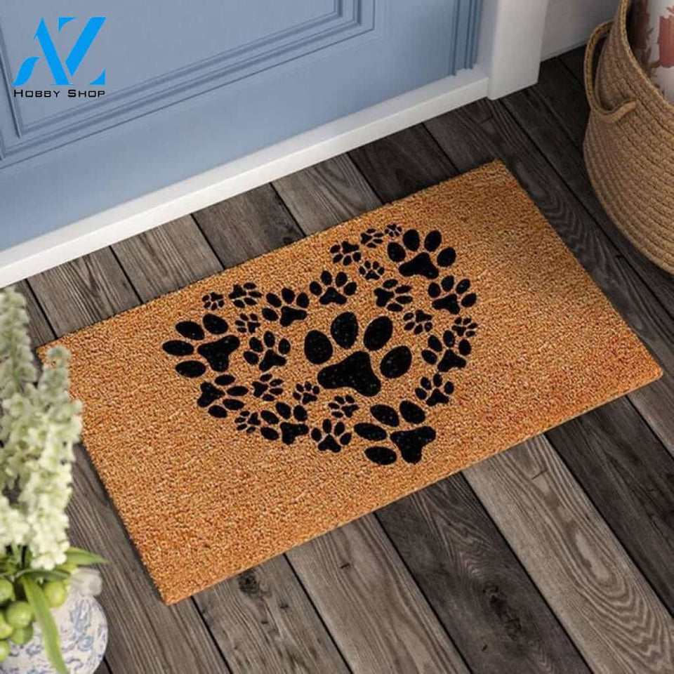Funny Pet Paw Mat Gift - Cletus Heart Paws Door Mat Welcome Mat House Warming Gift Home Decor Gift For Dog Lovers Funny Doormat Gift Idea