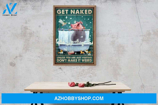 Funny Pig Get Naked Canvas And Poster, Wall Decor Visual Art